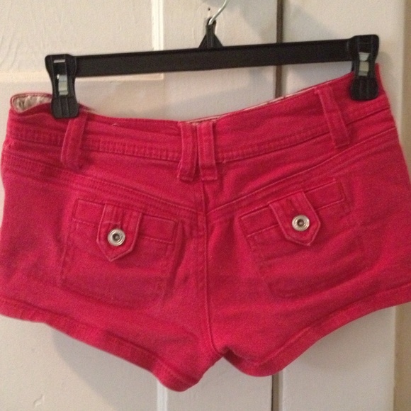Apple Red Denim Booty Shorts - Picture 2 of 2