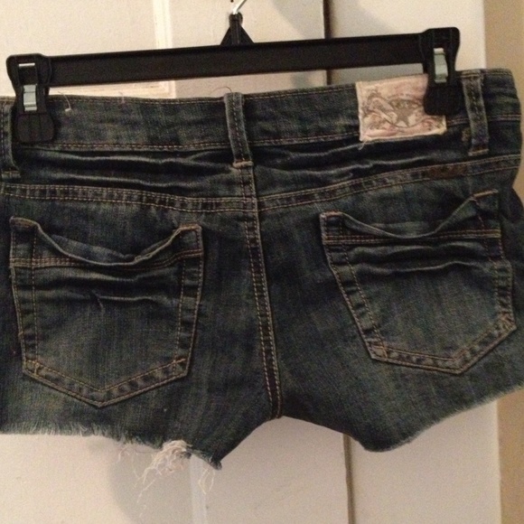 Dark Wash Denim Cutoffs w/ Zipper Sides - Picture 2 of 2