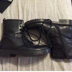 Black combat boots