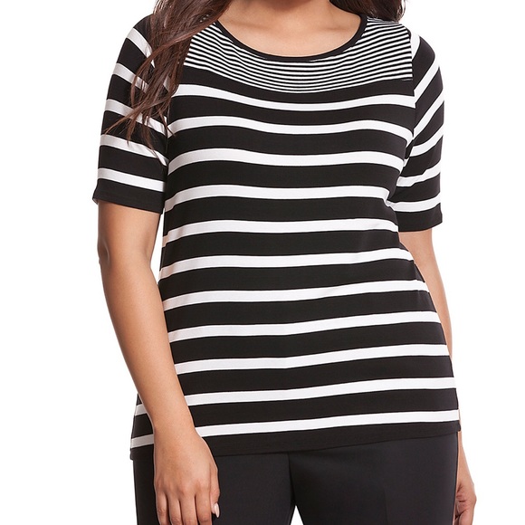Soft, black and white stripped tee