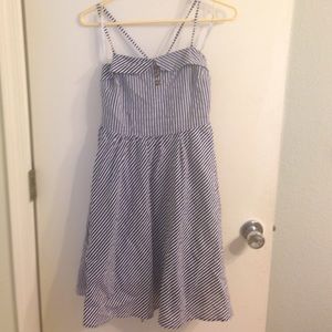 Navy blue striped dress