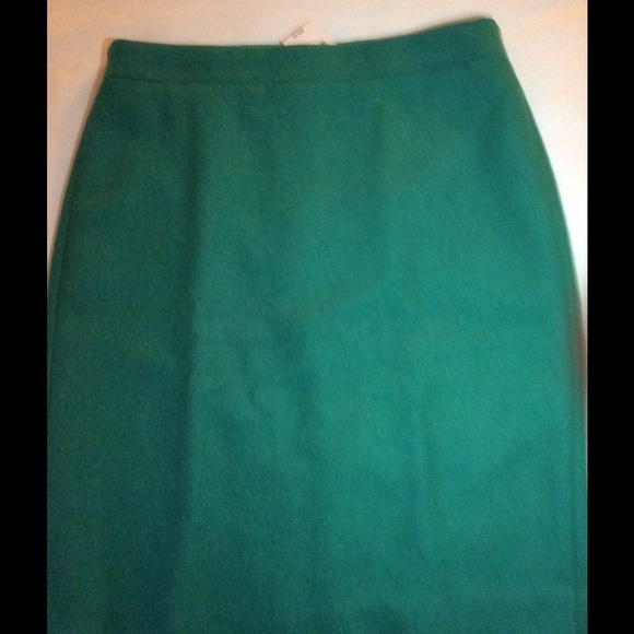 J.Crew Pencil #2 Skirt Green Vivid Jade Serge Wool
