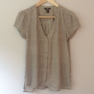 Ikat Polka Dot Cap Sleeve Blouse