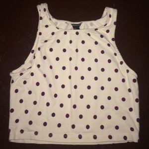Burgundy and white polkadot forever 21 crop top