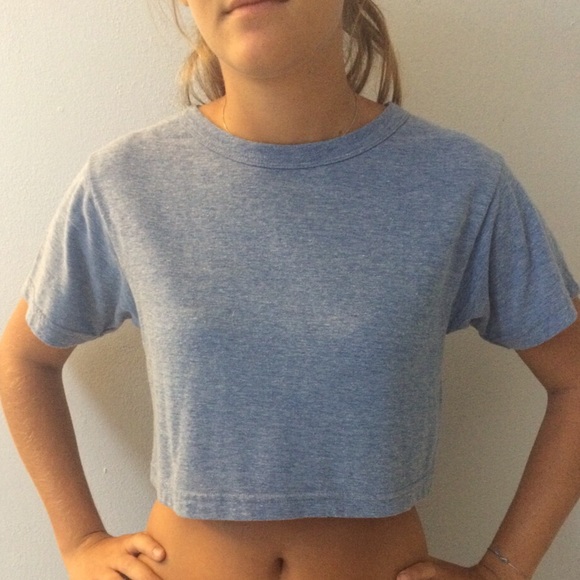American Apparel light blue crop top TShirt