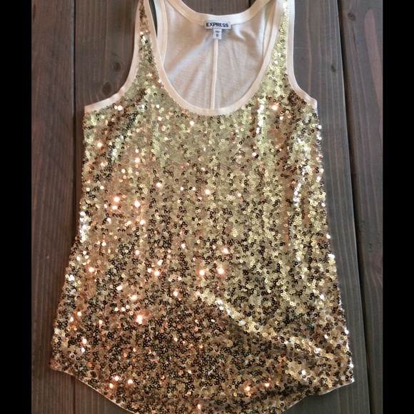 Express gold sequin tank. NWOT