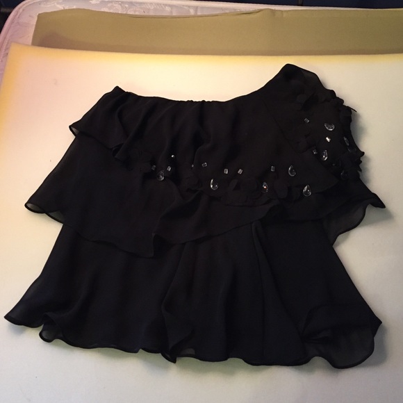 One shoulder black blouse