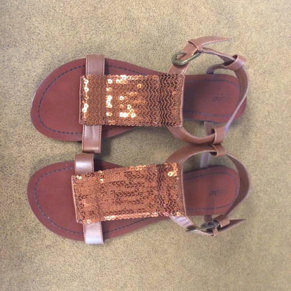 Bundled!!!  🌷Bronze Sequence Sandals & T
