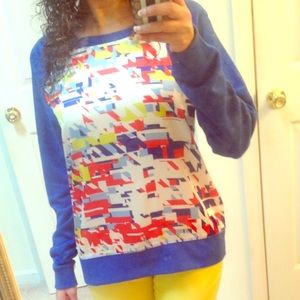 Unique sweatshirt type shirt.