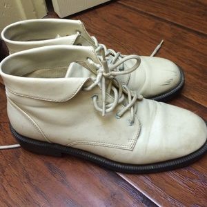 faded glory cream ankle combat boots 7.5
