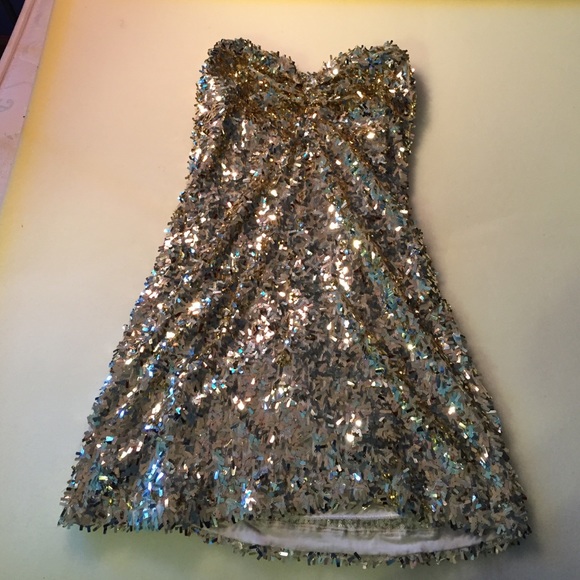 Gold, sequiny, party dress - Picture 1 of 4