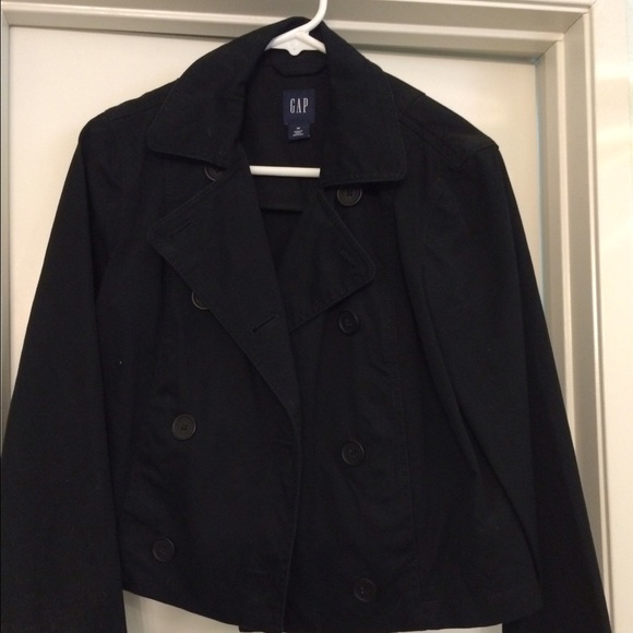 Black denim coat