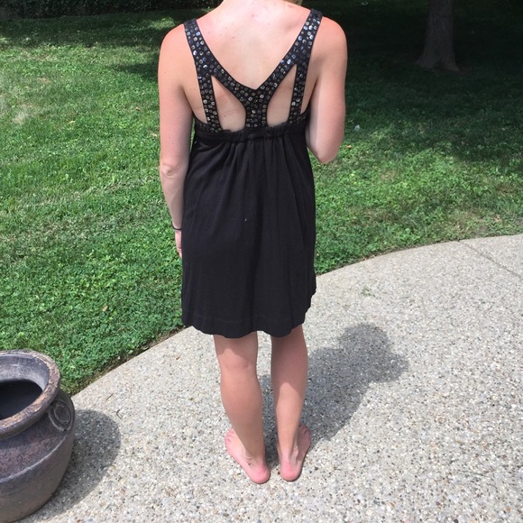 Black cotton Roxy dress - Picture 2 of 2