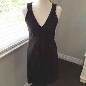 Loft Black Cotton Empire Waist Dress