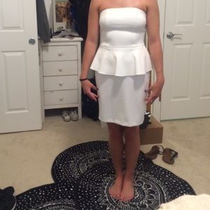 White Peplum Cache Dress