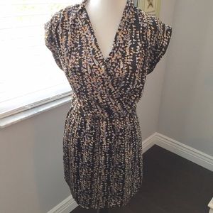 Bar III Geometric Pattern Faux Wrap Dress