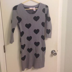 Grey and black heart body sweater