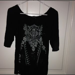 Black white and sequined shirt