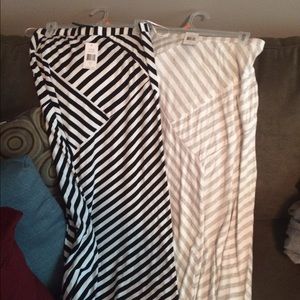 2 stripe Maxi long skirts
