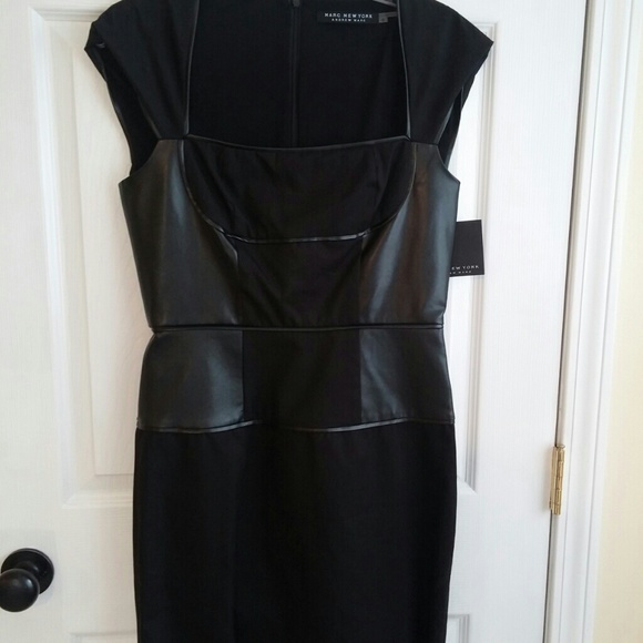 Marc Jacobs black/leather cocktail dress
