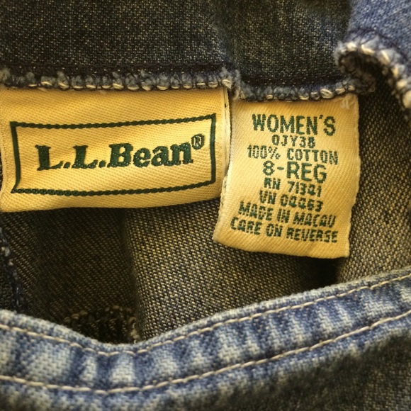 LL Bean mini overall denim dress - Picture 3 of 4