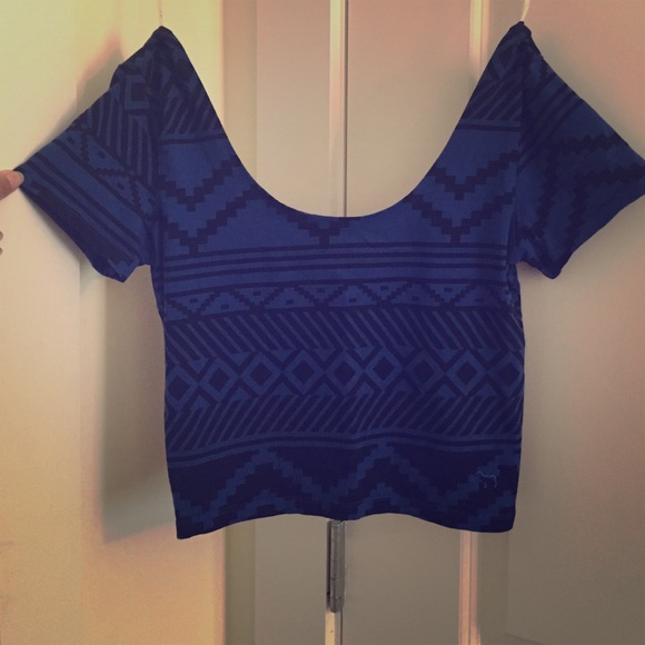 PINK black and blue crop top