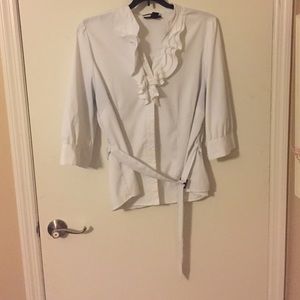 White blouse with belt