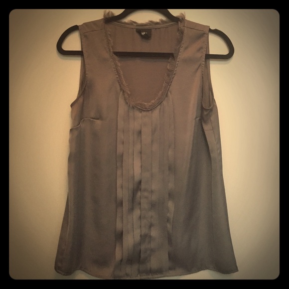 Mossimo Grey Satin Sleeveless Blouse Size M