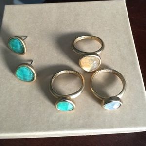 Stackable ring with matching earrings