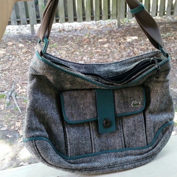 Lacoste Herringbone Tweed Handbag