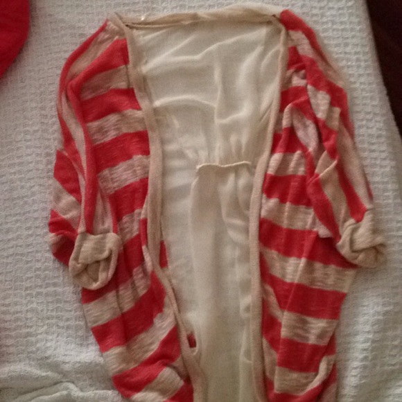 Orange and white striped sweater