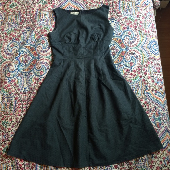 Gray paneled fit and flare dress