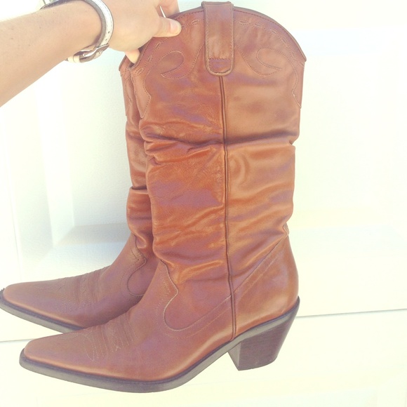Brown Leather Cowboy Boots