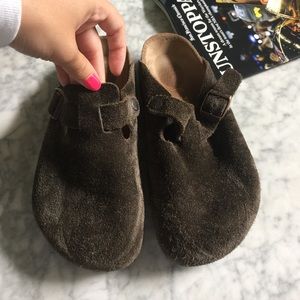 Mocha Suede Birkenstock Clogs