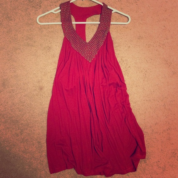 Red tunic top