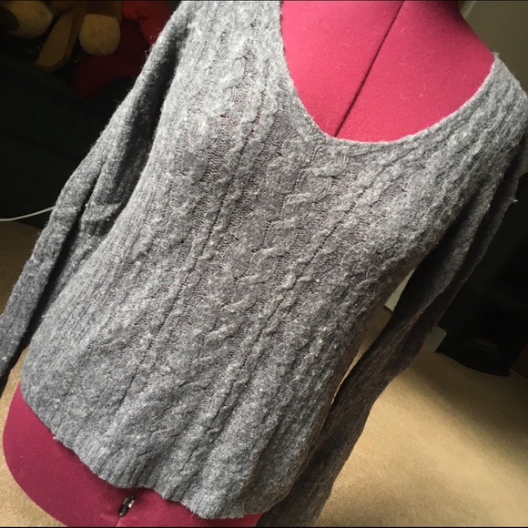 NEW 🖤 GAP Charcoal Cable Knit Boat Neck Sweater