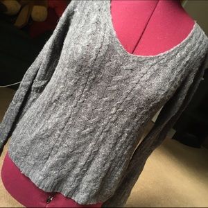 NEW 🖤 GAP Charcoal Cable Knit Boat Neck Sweater