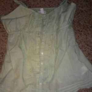 Green aeropostale button up tank top