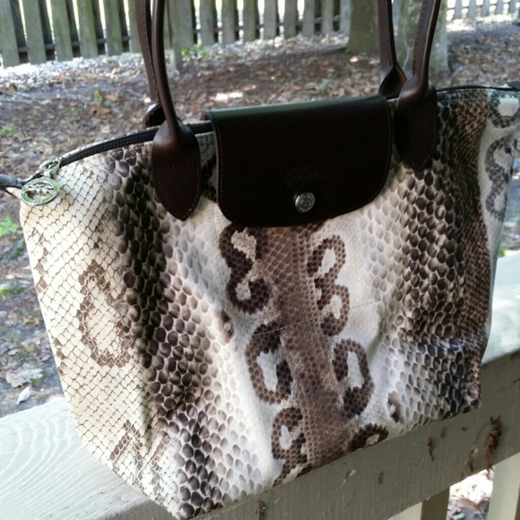 Longchamp Pliage Special Edition Snake Print Bag