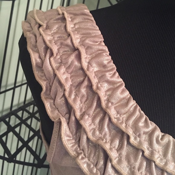 Shimmery taupe/gold New York & Co Top.  Size small - Picture 2 of 4