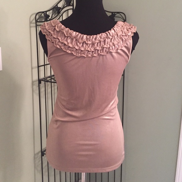 Shimmery taupe/gold New York & Co Top.  Size small - Picture 4 of 4