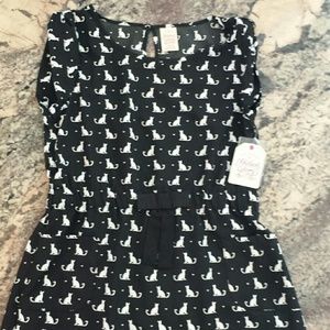 Girl's Cat print dress NWT