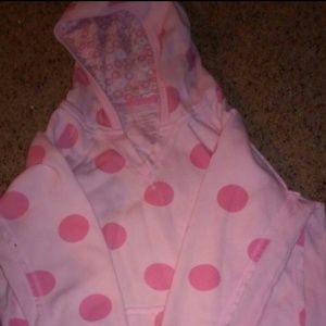 Pink polka dotted sweatshirt
