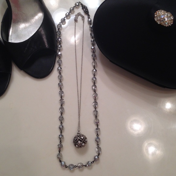 Two sparkly layered necklaces, perfect together