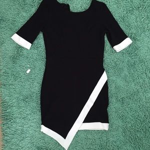 Black and White Asymmetric Dress