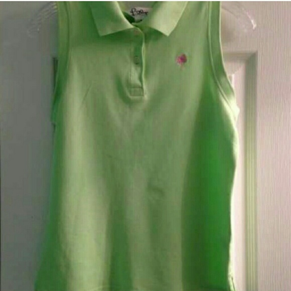 Lilly Pulitzer light green sleeveless polo Sz M