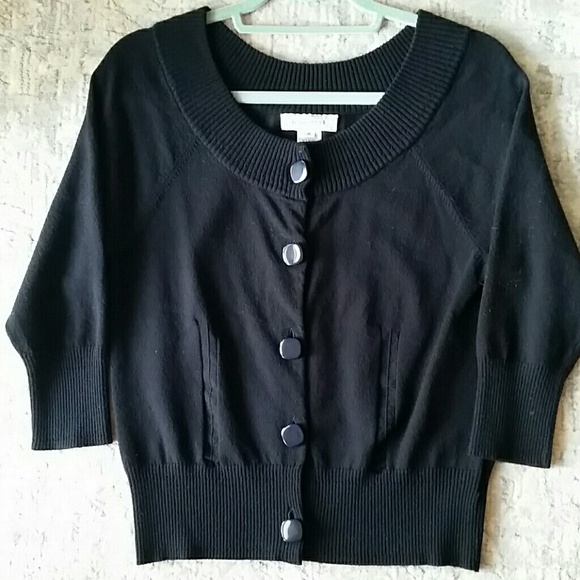 Nine West Sweaters - 3/4 sleeve black cardigan