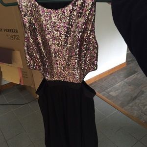 Cut out sequenced dress