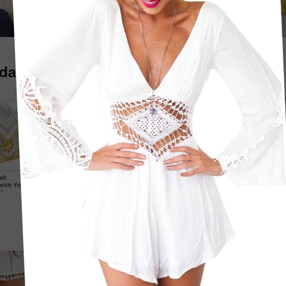 White lace romper