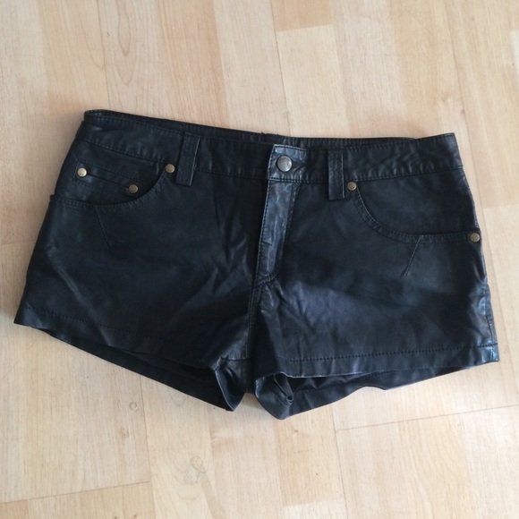Free People leather shorts